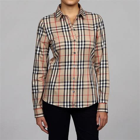 burberry button shirt womens|Burberry designer button down shirts.